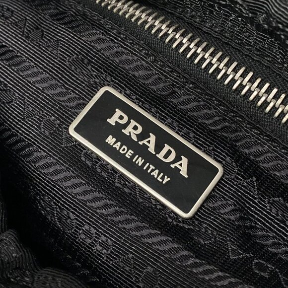 Auth PRADA - BR3815 Black Nylon Leather Shoulder Bag - Picture 8 of 16